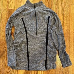 Beyond Yoga Beyond the Bump Grey Maternity Half Zip Top. Size Small.